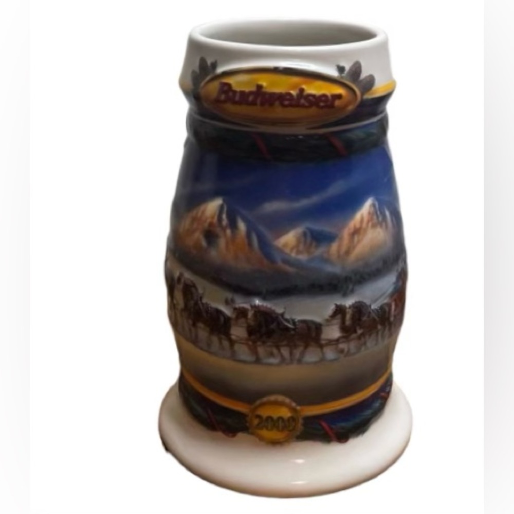 Holiday In The Mountains 2000 Budweiser Holiday Beer Stein Mug Mountains #CS416